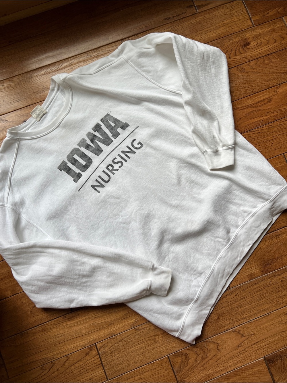 Comfort Colors White university of IOWA Nursing Crewneck Sweatshirt